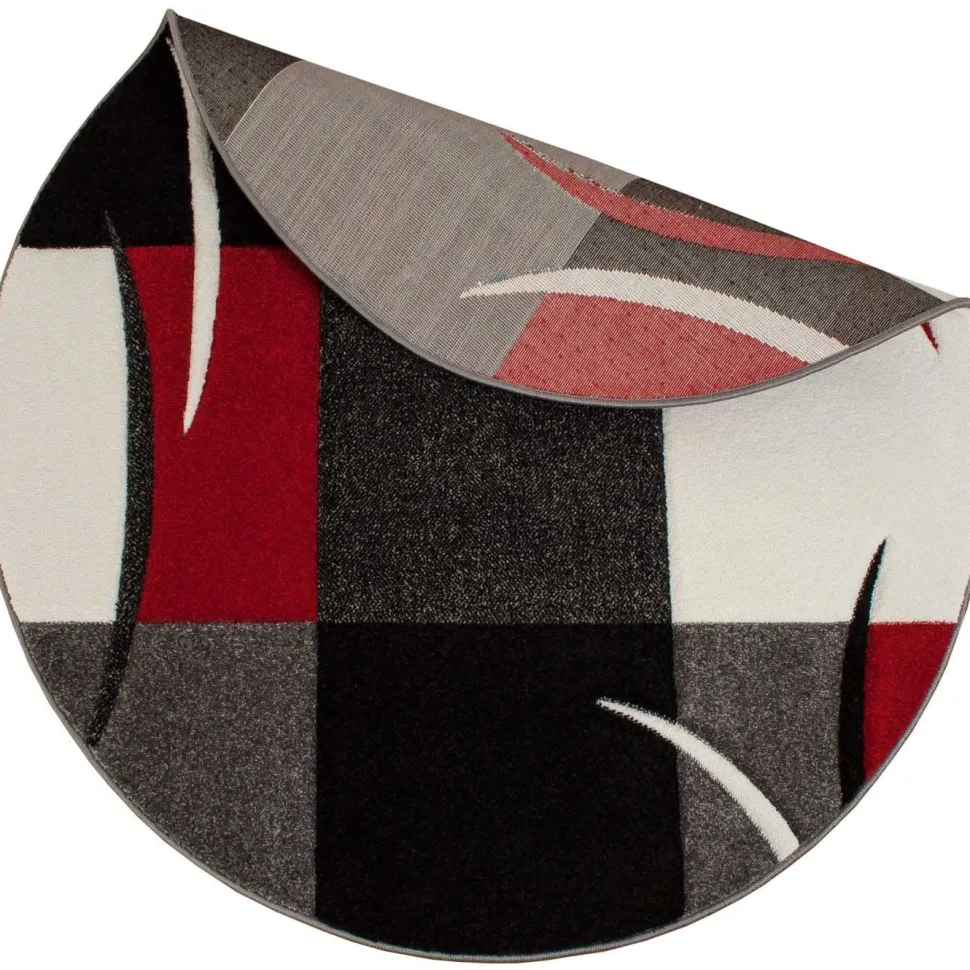 Pyöreä matto Benina London Patch Ø120cm punainen