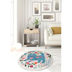 Pyöreä matto Linento Blue Cats Ø100cm sininen