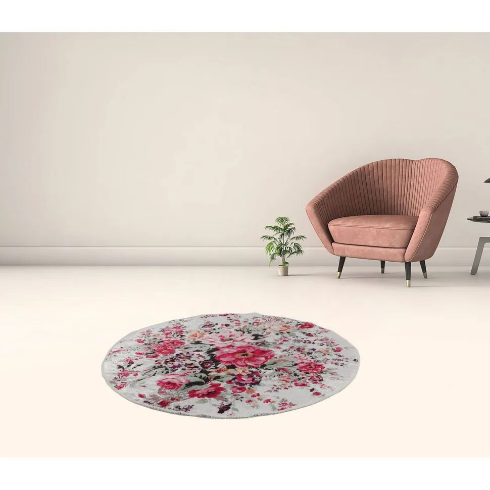 Pyöreä matto Linento Rosalinda, Ø100cm, punainen
