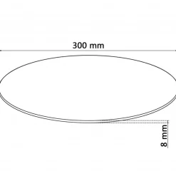 Pöytälevy karkaistu lasi pyöreä 300mm