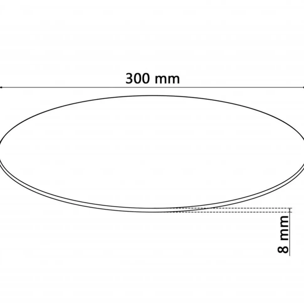 Pöytälevy karkaistu lasi pyöreä 300mm
