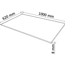 Pöytälevy karkaistu lasi suorakaide 1000x620mm