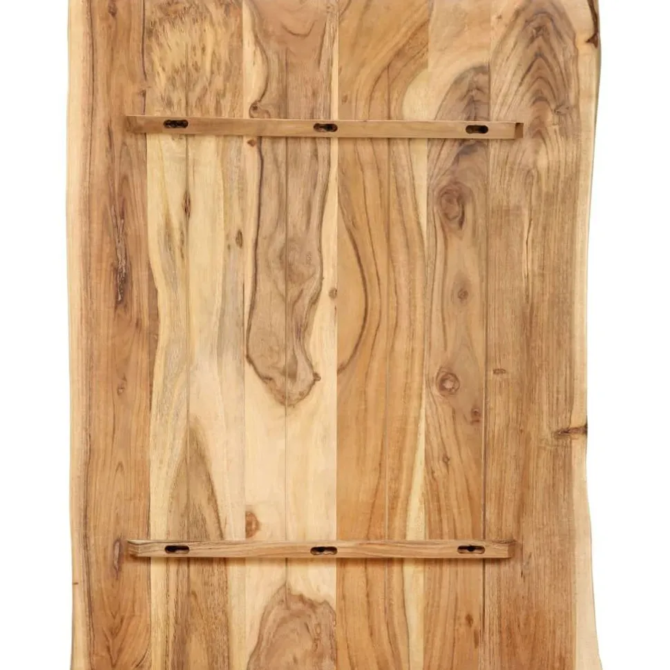 Pöytälevy, täysi akaasiapuu, 80x(50-60)x2,5 cm