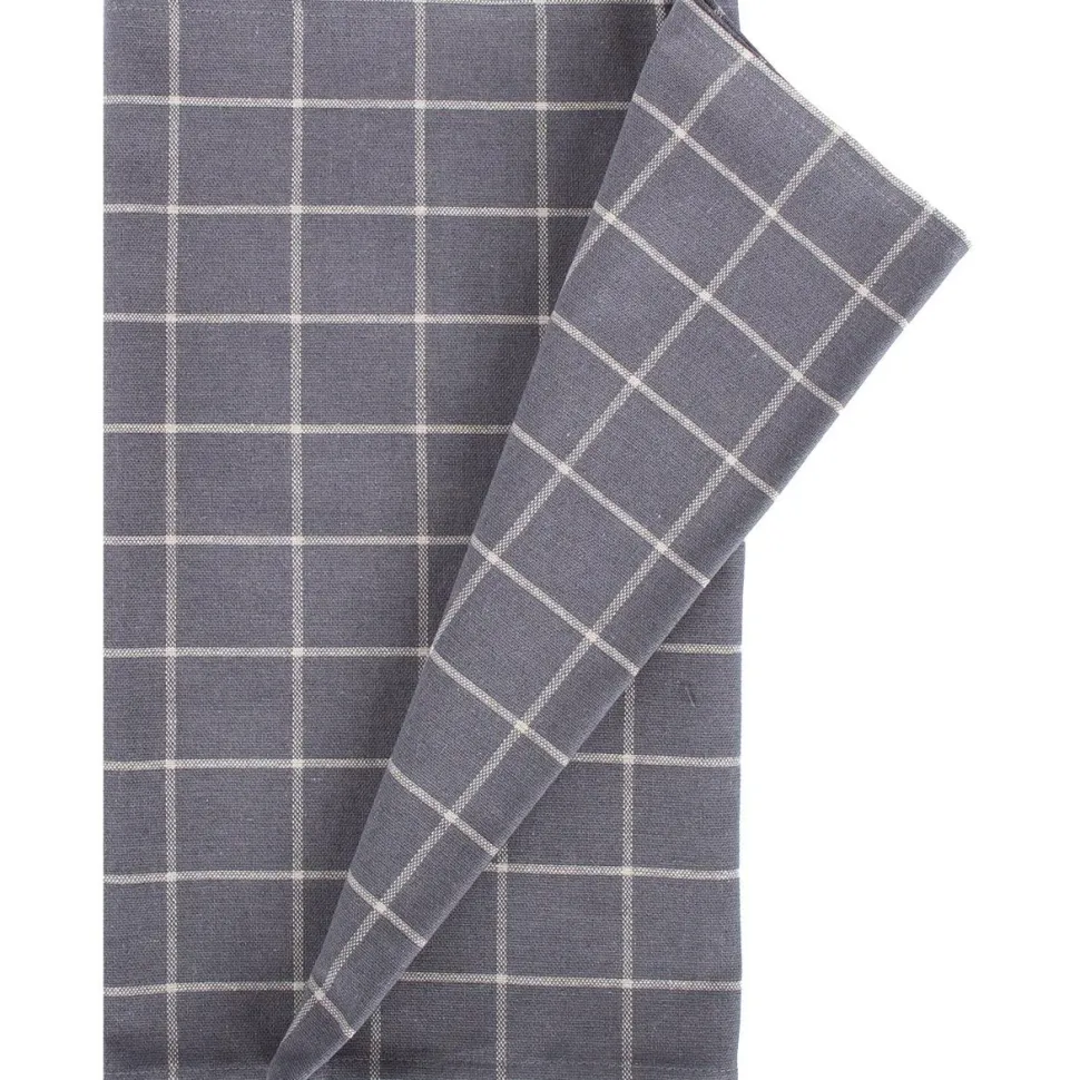 Pöytäliina Home4You LINEN 136x220 cm, harmaa neliö