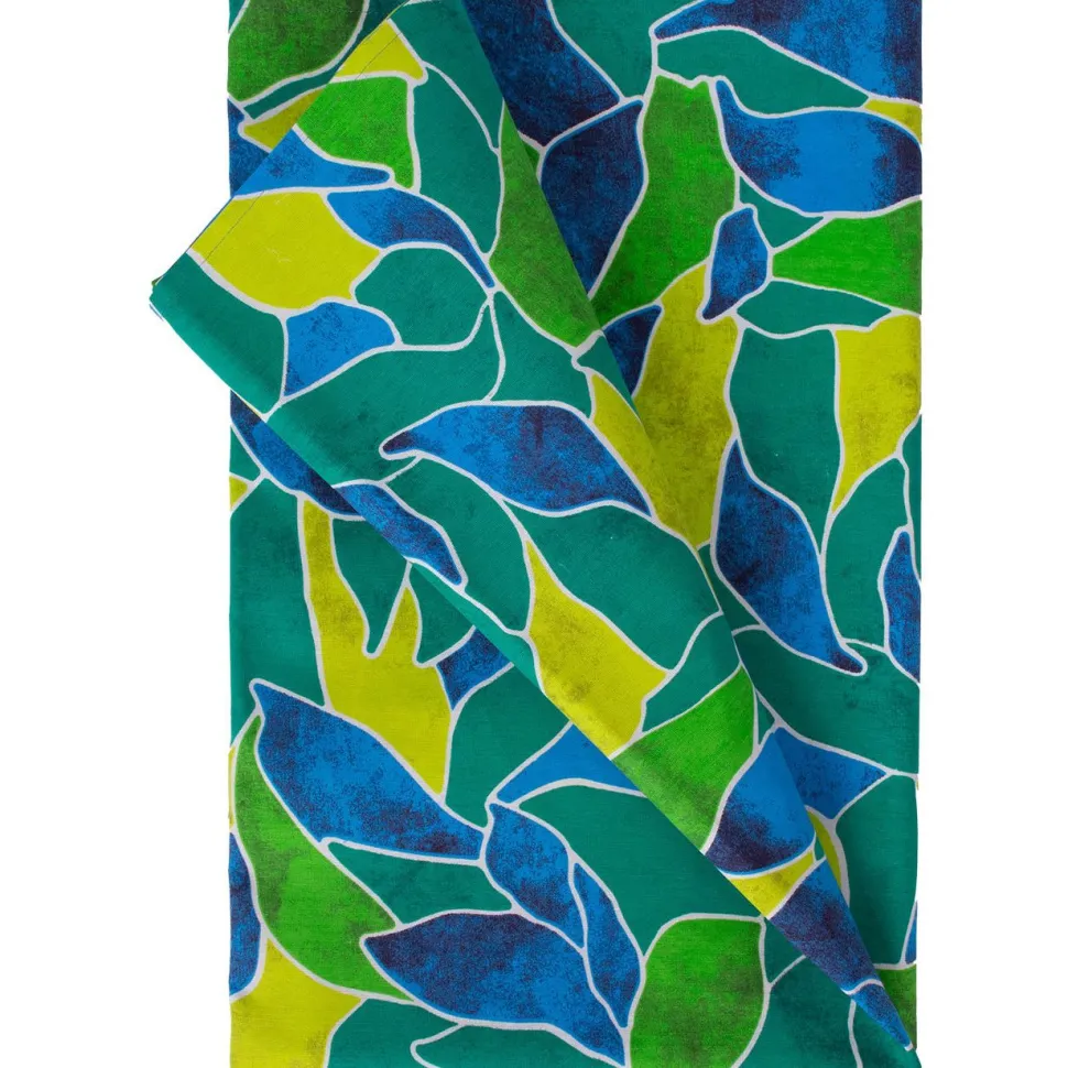 Pöytäliina Home4You LONETA NEW 136x220 cm, vihreä lehtikuosi, monivärinen