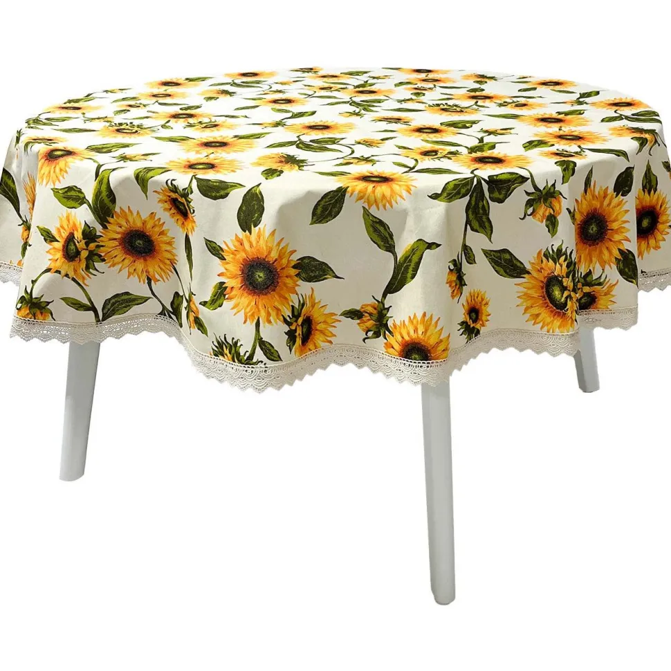 Pöytäliina Home4You LONETA NEW Ø170 cm, auringonkukat, monivärinen