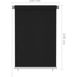 Rullaverho ulkotiloihin 100x140 cm musta