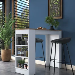 Ruokapöytä Linento Furniture JA103, pähkinäpuu/valkoinen