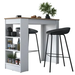 Ruokapöytä Linento Furniture JA103, pähkinäpuu/valkoinen