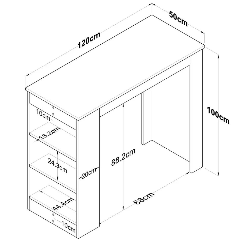 Ruokapöytä Linento Furniture JA103, pähkinäpuu/valkoinen