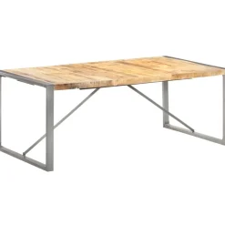 Ruokapöytä 200x100x75 cm täysi karkea mangopuu