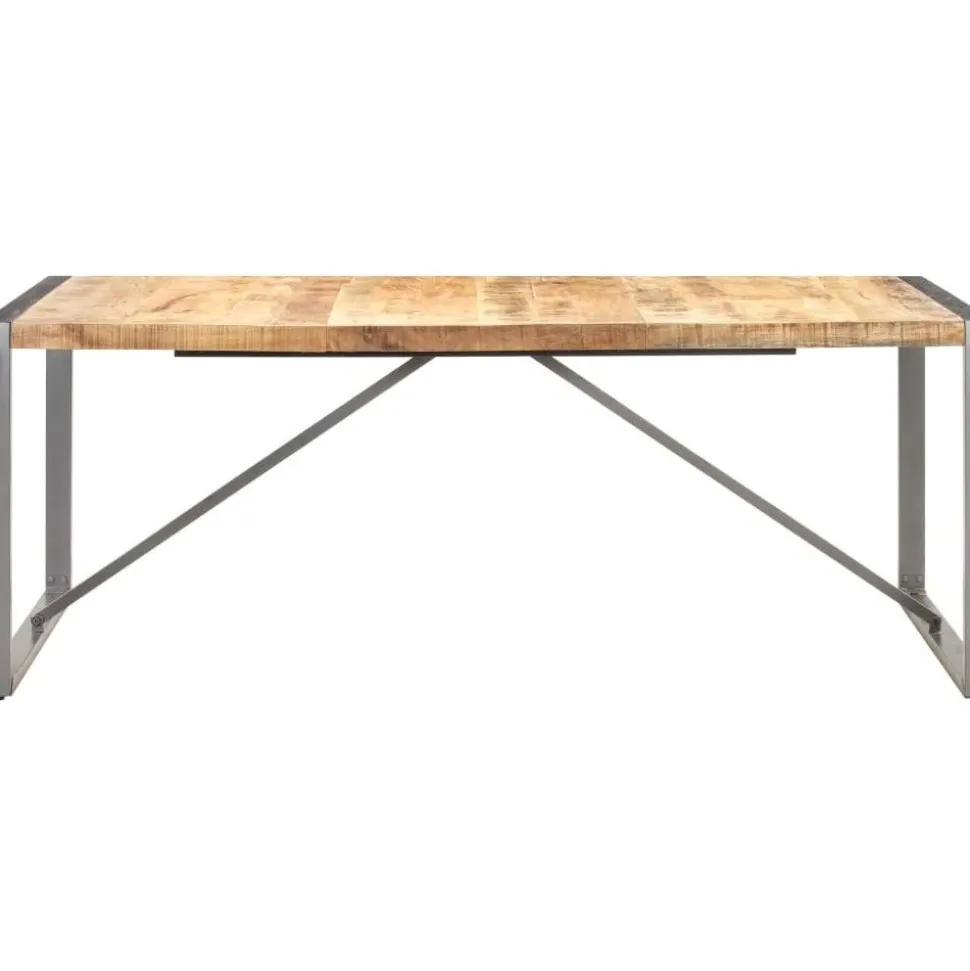 Ruokapöytä 200x100x75 cm täysi karkea mangopuu