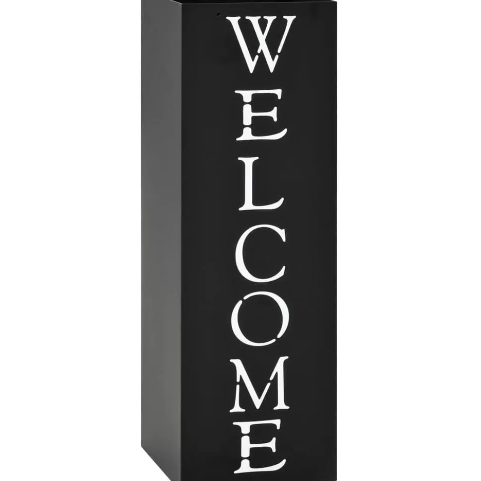 Sateenvarjoteline welcome teräs musta