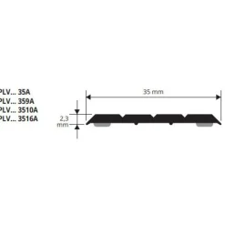 Saumalista Progress Profiles Prolevall tarrakiinnitys 35mm 2,7m anodisoitu hopea