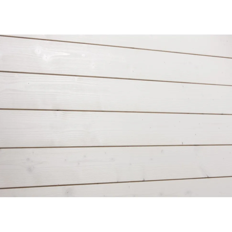 Saunapaneeli Aure Kuusi STS/V PN 14x120x2370 mm kuultovalkoinen saunasuoja