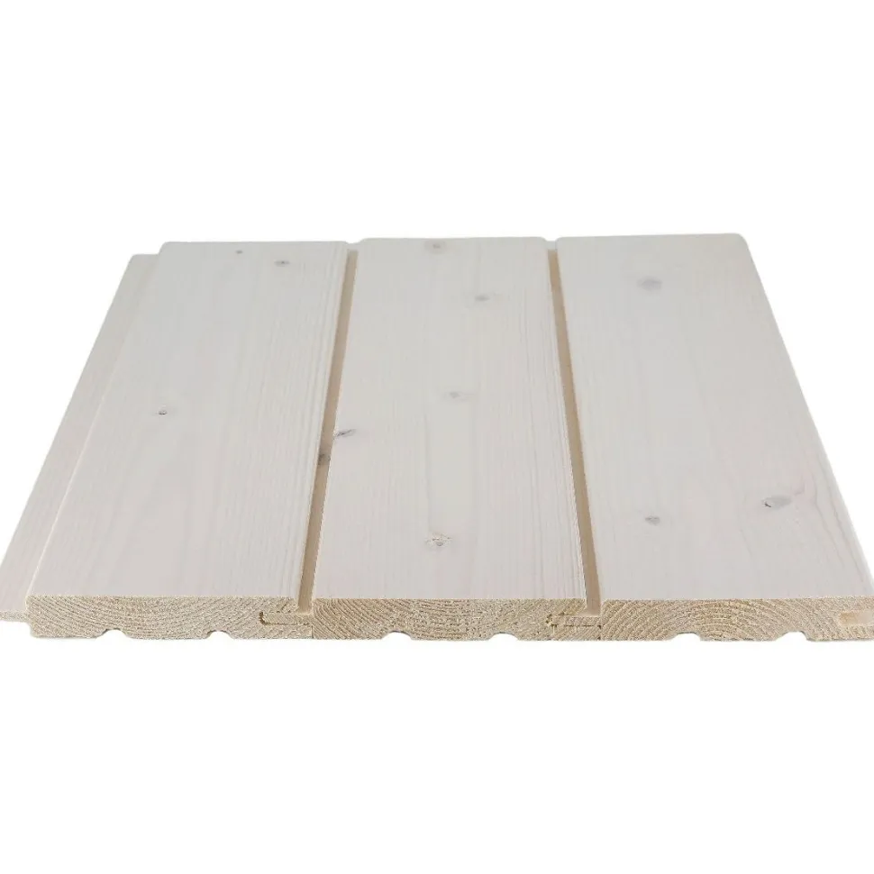 Saunapaneeli Cent STS4 15x95x2400 mm kuusi valkoinen saunasuoja