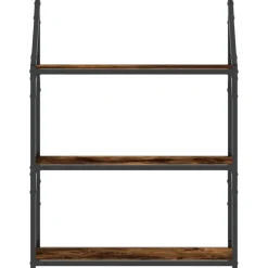 Seinähylly 3 kerrosta savutammi 60x21x78,5 cm tekninen puu (35451)