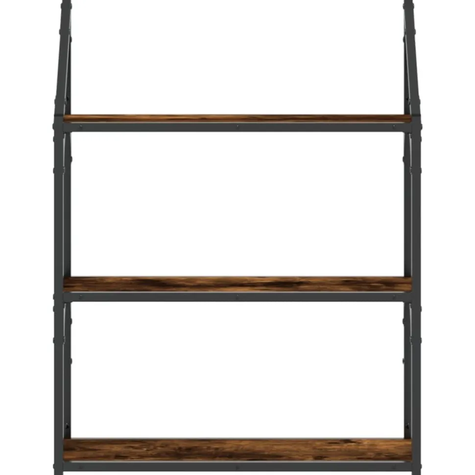 Seinähylly 3 kerrosta savutammi 60x21x78,5 cm tekninen puu (35451)