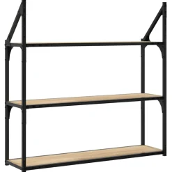 Seinähylly 3 kerrosta Sonoma-tammi 80x21x78,5 cm tekninen puu (35455)