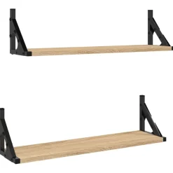Seinähyllyt 2 kpl Sonoma-tammi 60x15x15,5 cm (36324)