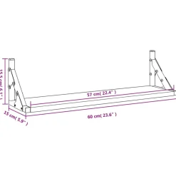 Seinähyllyt 2 kpl Sonoma-tammi 60x15x15,5 cm (36324)