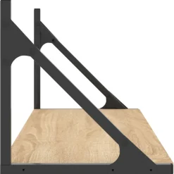 Seinähyllyt 2 kpl Sonoma-tammi 80x25x25,5 cm tekninen puu (36339)