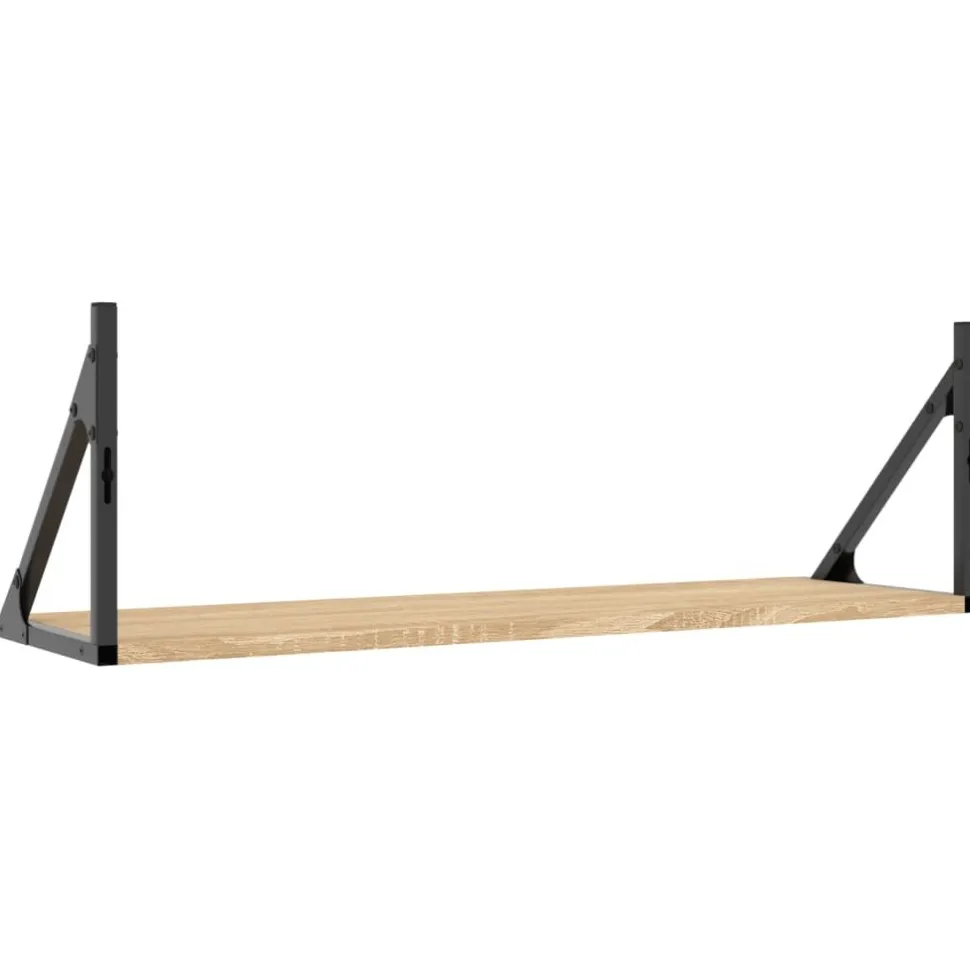 Seinähyllyt 2 kpl Sonoma-tammi 80x25x25,5 cm tekninen puu (36339)