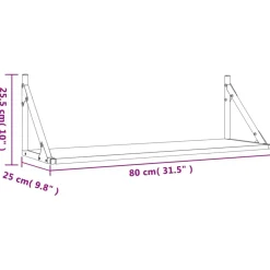Seinähyllyt 2 kpl Sonoma-tammi 80x25x25,5 cm tekninen puu (36339)