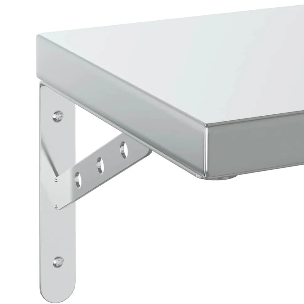 Seinähyllyt 2 kpl 50x23,5 cm hopea ruostumaton teräs (14510)
