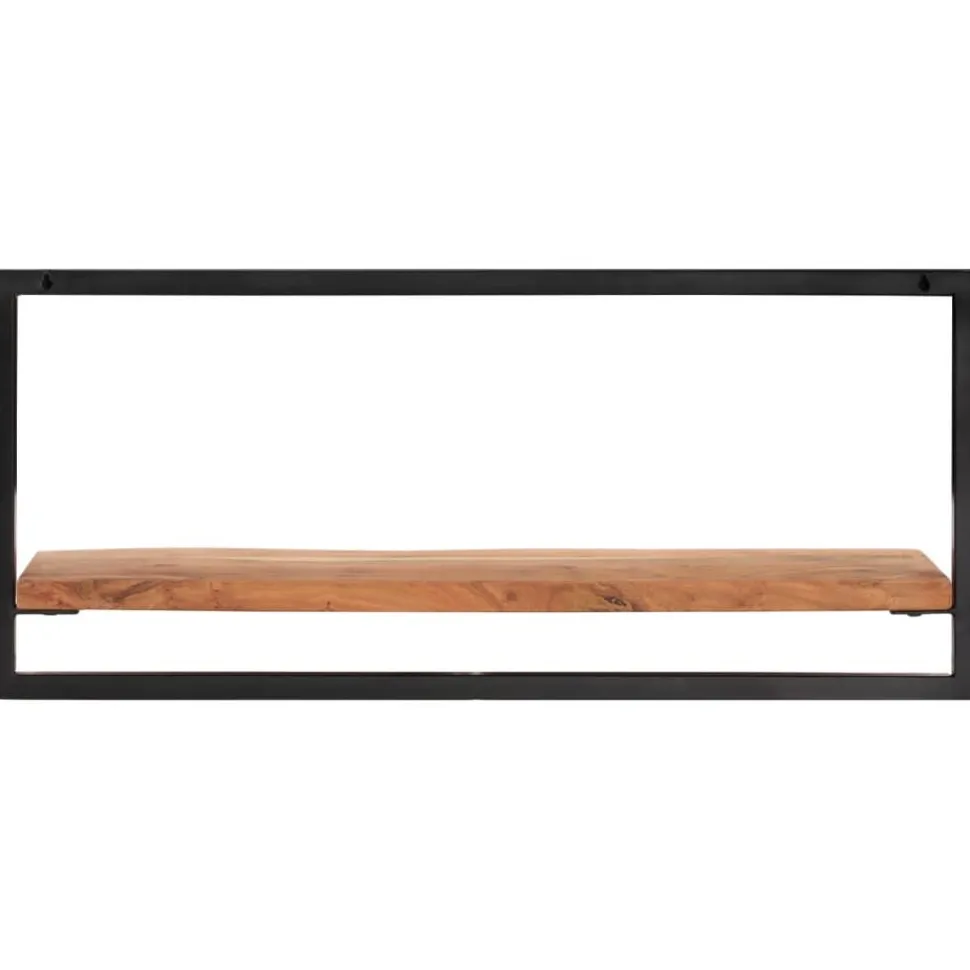 Seinähyllyt 2 kpl 40x24x35 cm akasiapuu ja teräs