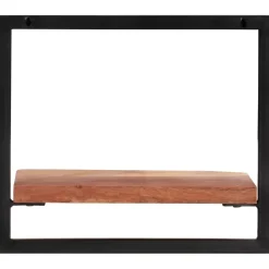 Seinähyllyt 2 kpl 40x24x35 cm akasiapuu ja teräs