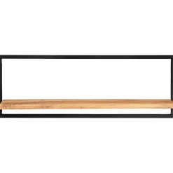 Seinähyllyt 2 kpl 40x24x35 cm akasiapuu ja teräs