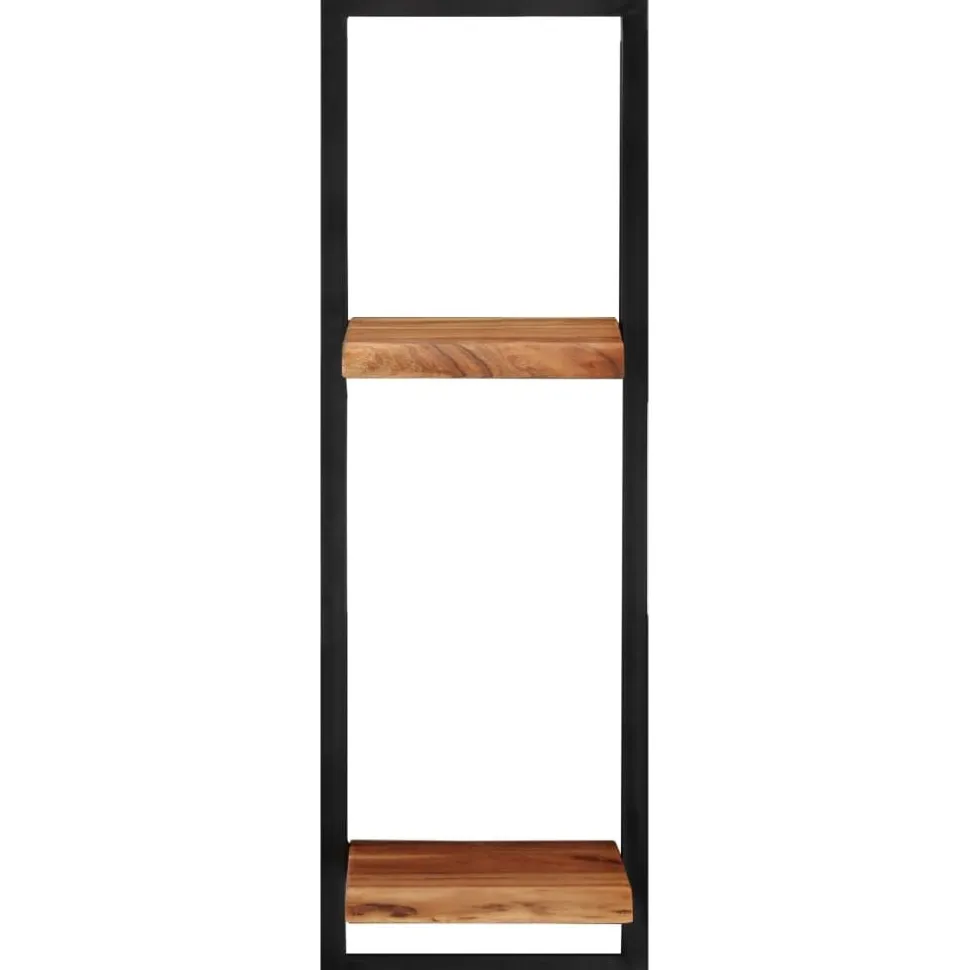 Seinähyllyt 2 kpl 40x24x35 cm akasiapuu ja teräs