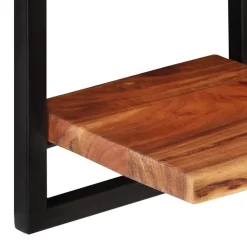 Seinähyllyt 2 kpl 40x24x35 cm akasiapuu ja teräs