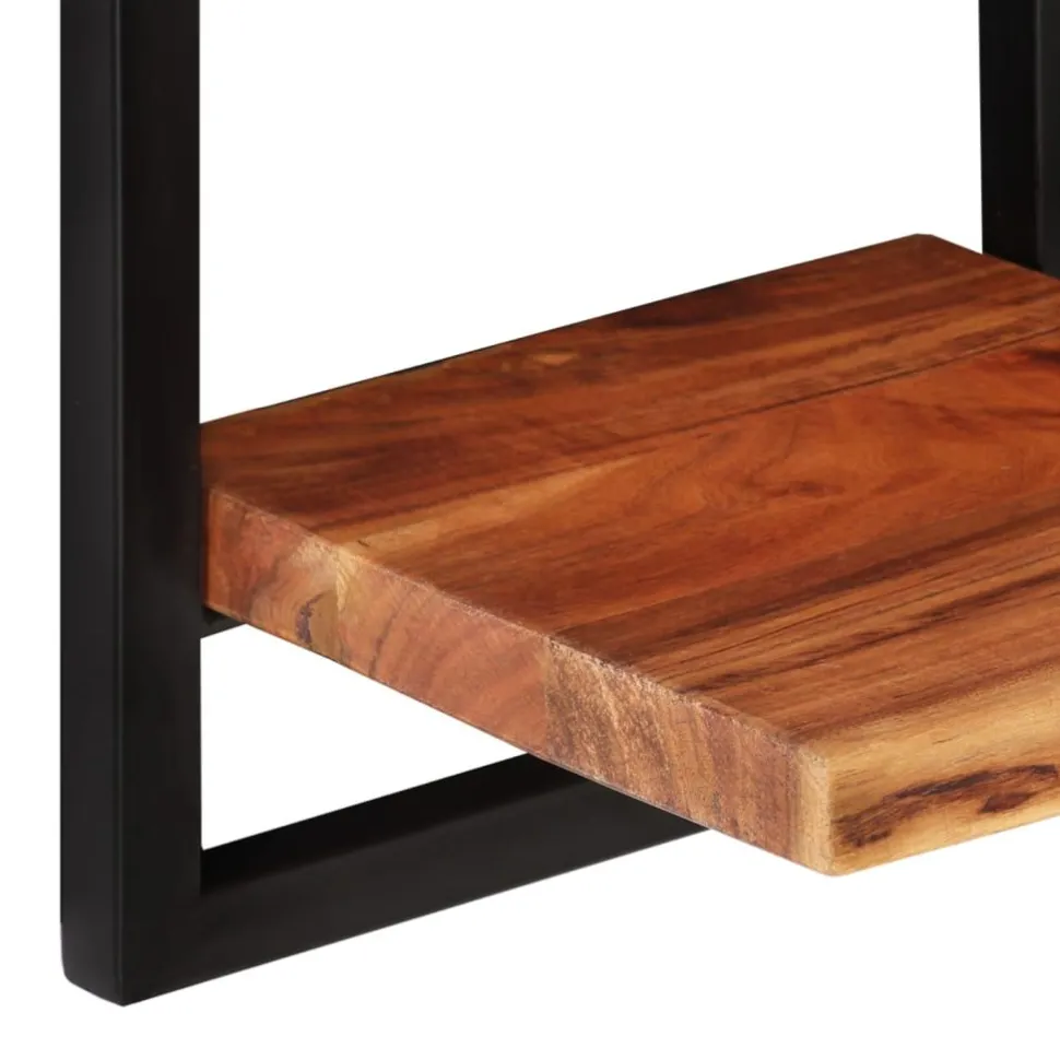 Seinähyllyt 2 kpl 40x24x35 cm akasiapuu ja teräs