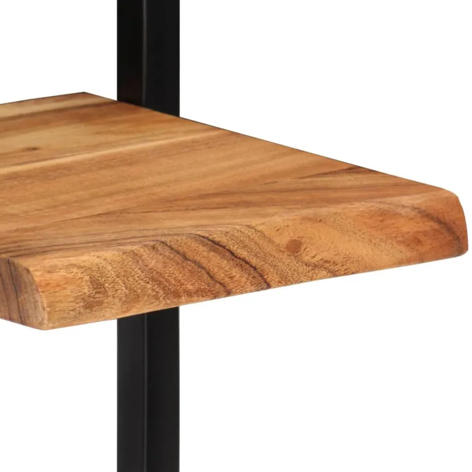 Seinähyllyt 2 kpl 40x24x35 cm akasiapuu ja teräs