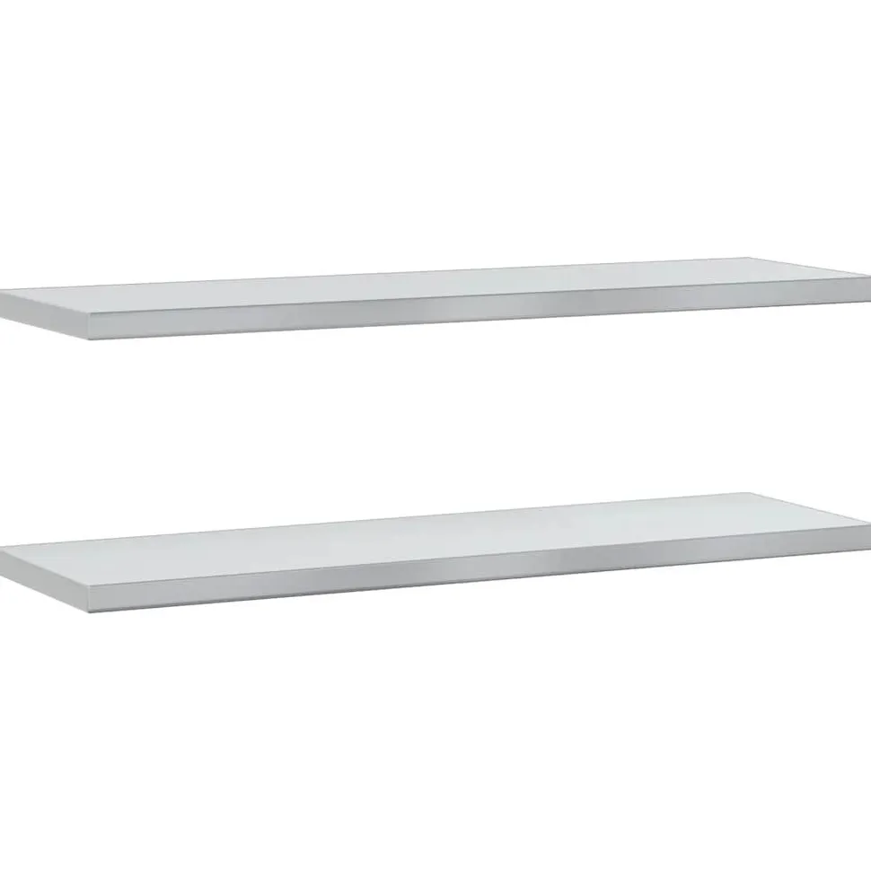 Seinähyllyt 2 kpl 100x30x3 cm hopea ruostumaton teräs (30279)