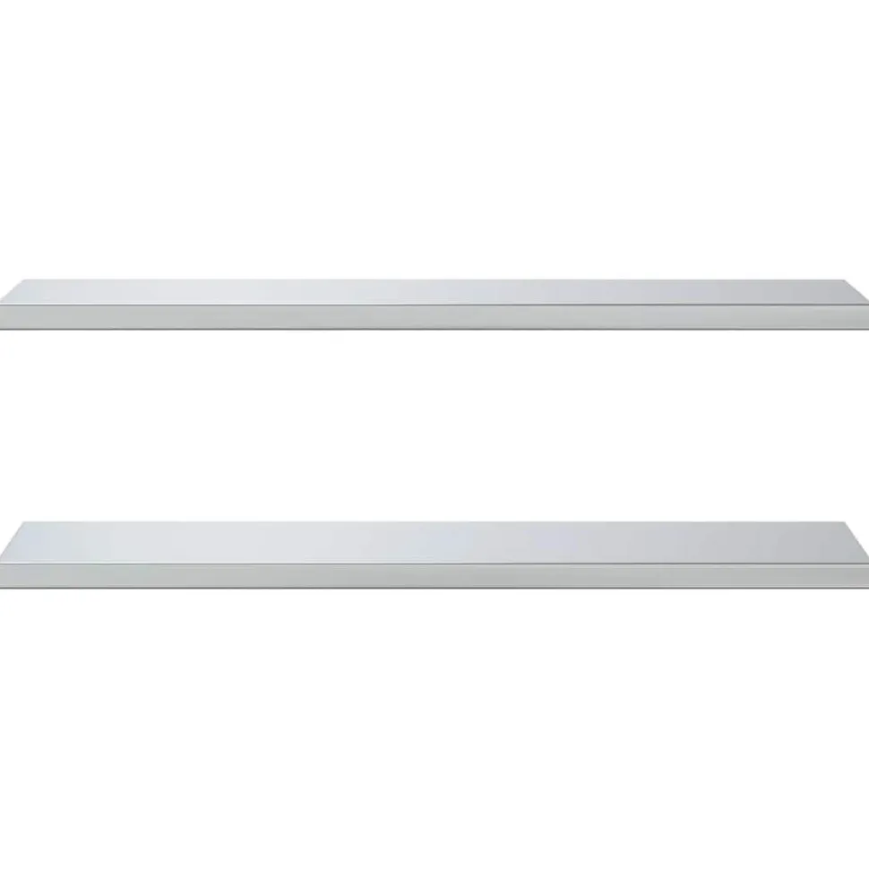 Seinähyllyt 2 kpl 100x30x3 cm hopea ruostumaton teräs (30279)