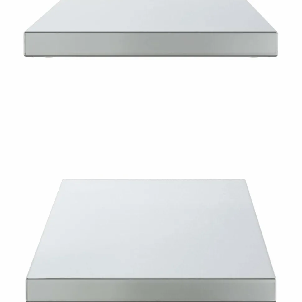 Seinähyllyt 2 kpl 100x30x3 cm hopea ruostumaton teräs (30279)