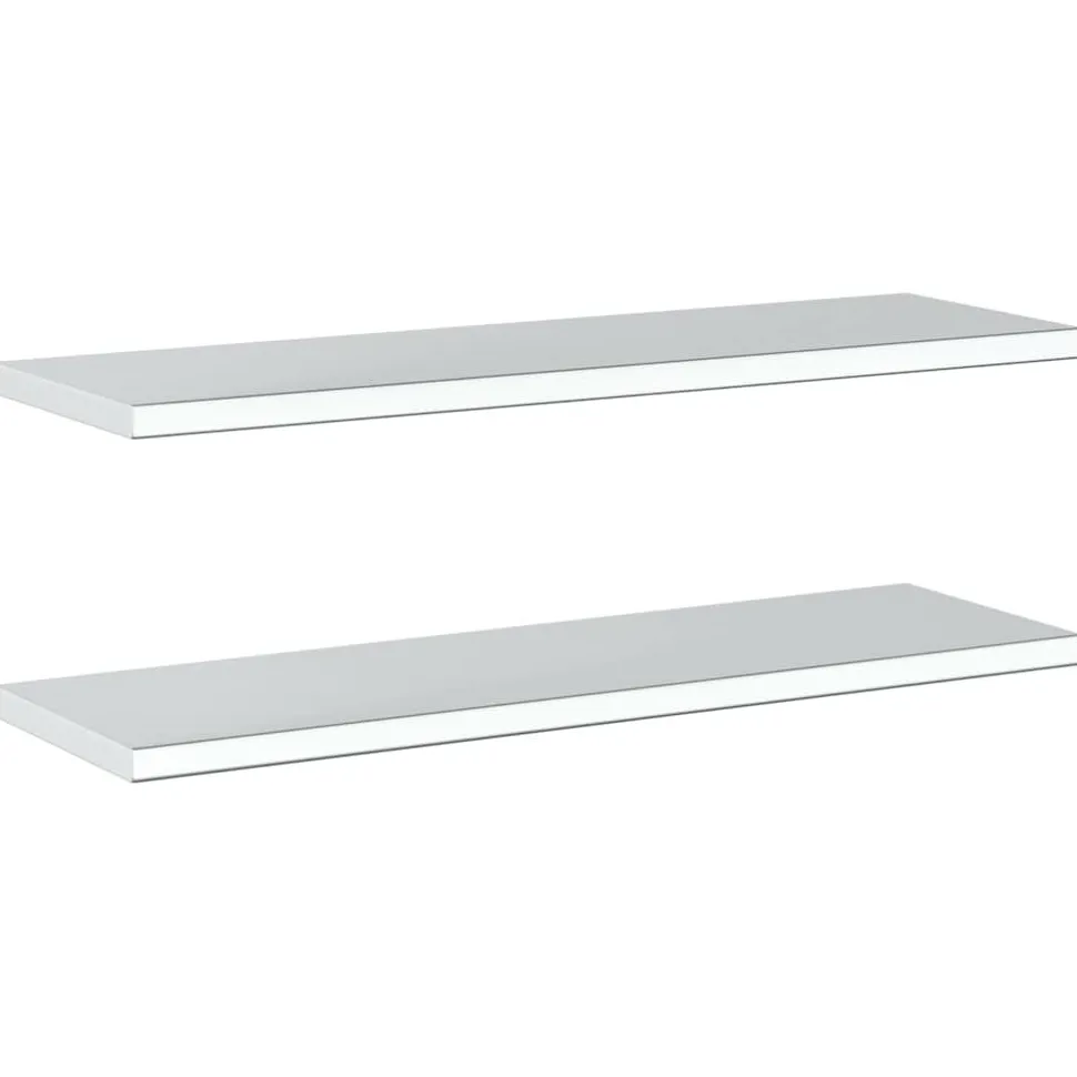 Seinähyllyt 2 kpl 100x30x3 cm hopea ruostumaton teräs (30279)