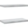 Seinähyllyt 2 kpl 50x23,5x3 cm hopea ruostumaton teräs (30286)
