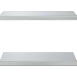 Seinähyllyt 2 kpl 50x23,5x3 cm hopea ruostumaton teräs (30286)