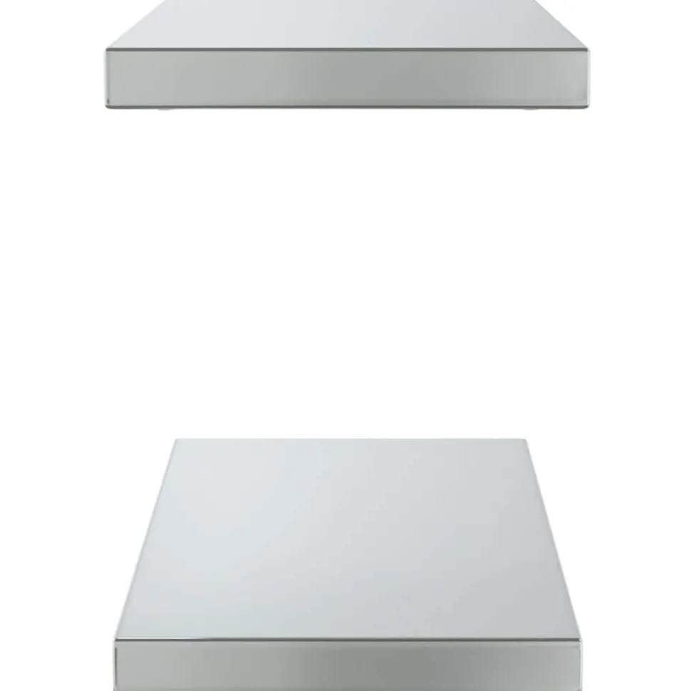 Seinähyllyt 2 kpl 50x23,5x3 cm hopea ruostumaton teräs (30286)