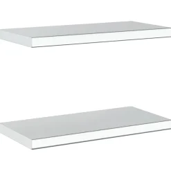 Seinähyllyt 2 kpl 50x23,5x3 cm hopea ruostumaton teräs (30286)