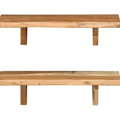 Seinähyllyt 2 kpl 60x20x16 cm kiinteä akaasiapuu