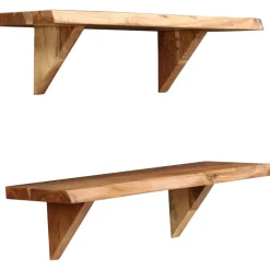 Seinähyllyt 2 kpl 60x20x16 cm kiinteä akaasiapuu