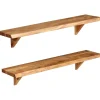 Seinähyllyt 2 kpl 90x20x16 cm kiinteä akaasiapuu