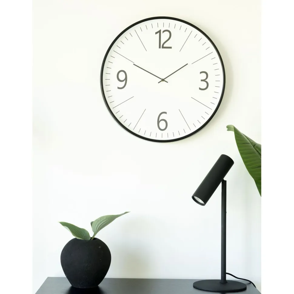 Seinäkello House Nordic Biel, ø51cm, hiljainen käynti, musta/valkoinen