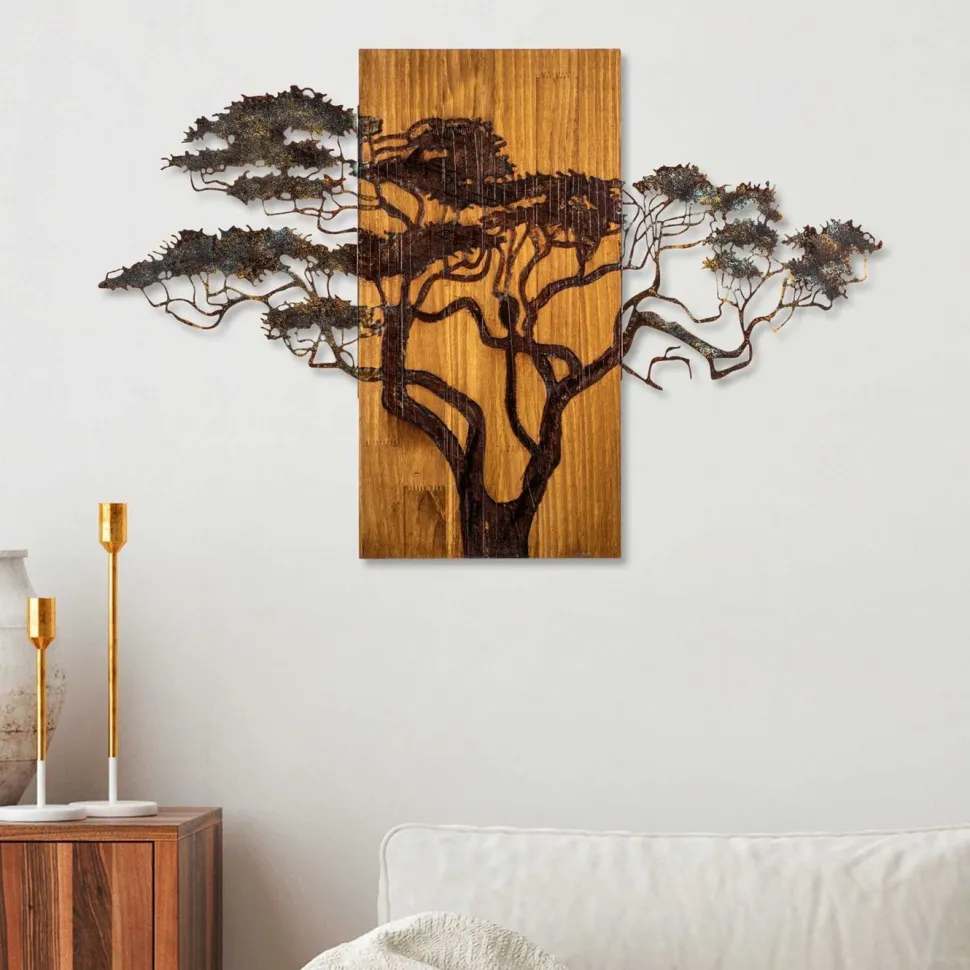 Seinäkoriste Linento Furniture Acacia Tree, monivärinen