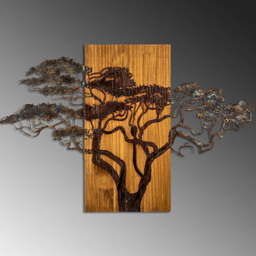 Seinäkoriste Linento Furniture Acacia Tree, monivärinen
